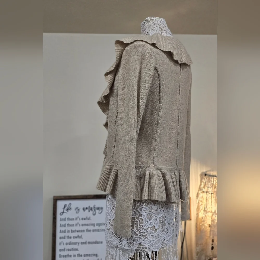 Saffron Ruffled Cashmere Ruffle Sweater - Picture 5 of 9